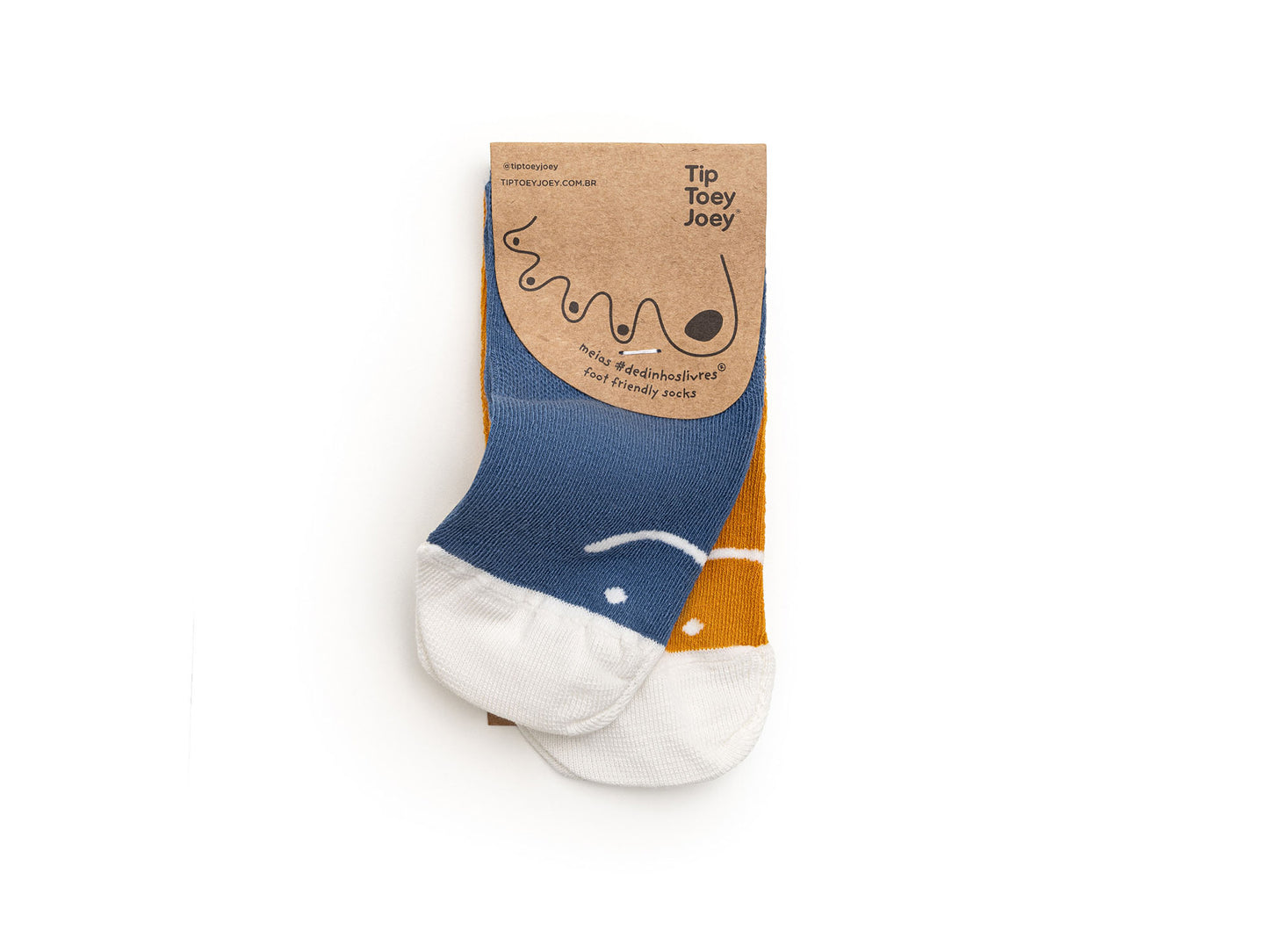 Tip Toey Joey - Kit Chaussettes Smile Bleu / Moutarde