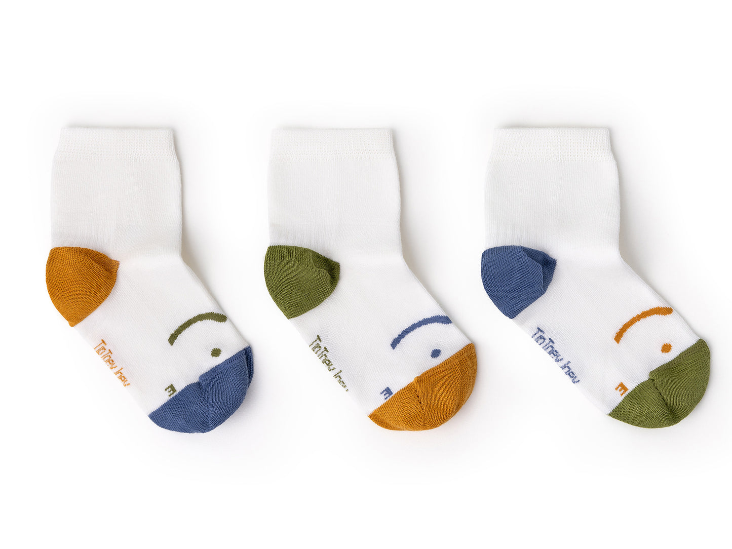 Tip Toey Joey - Kit Chaussettes Smile Bleu / Moutarde / Vert