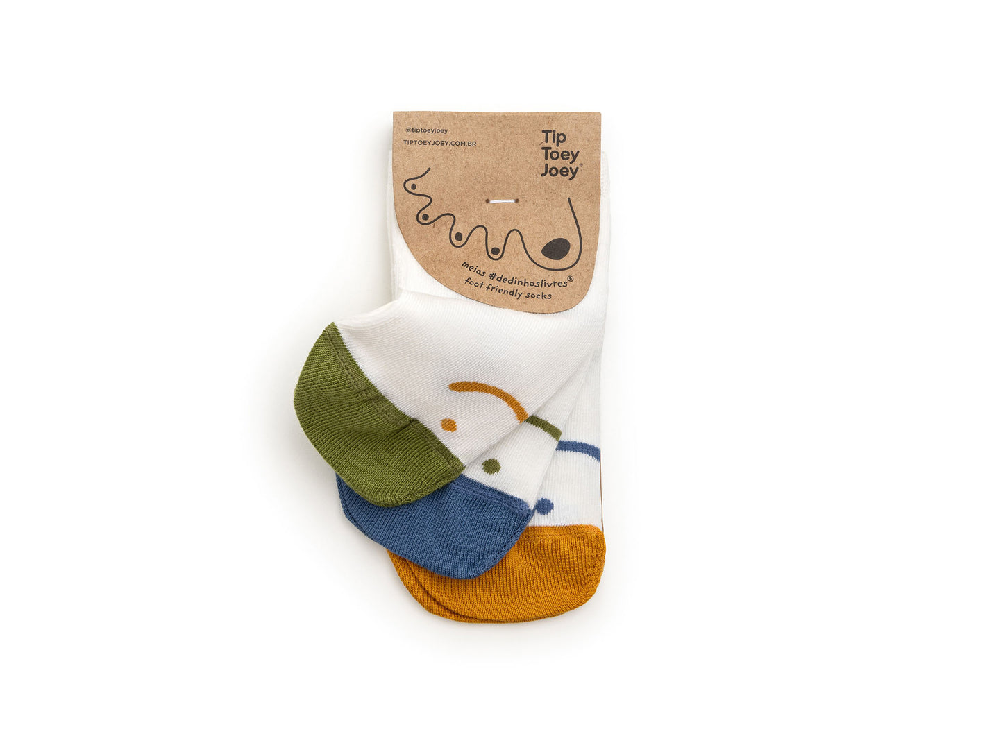 Tip Toey Joey - Kit Chaussettes Smile Bleu / Moutarde / Vert