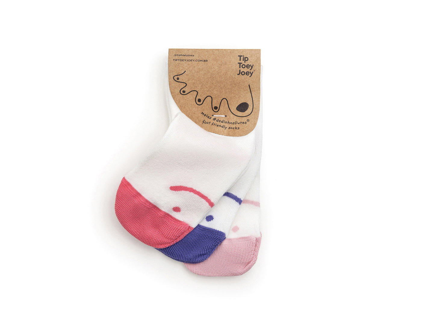 Tip Toey Joey - Kit Chaussettes Smile Blanc / Rose / Violet