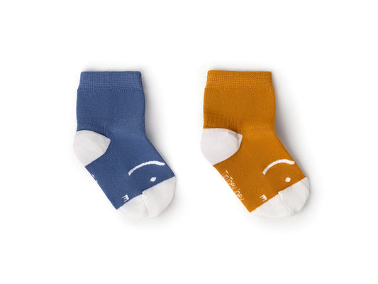 Tip Toey Joey - Kit Chaussettes Smile Bleu / Moutarde