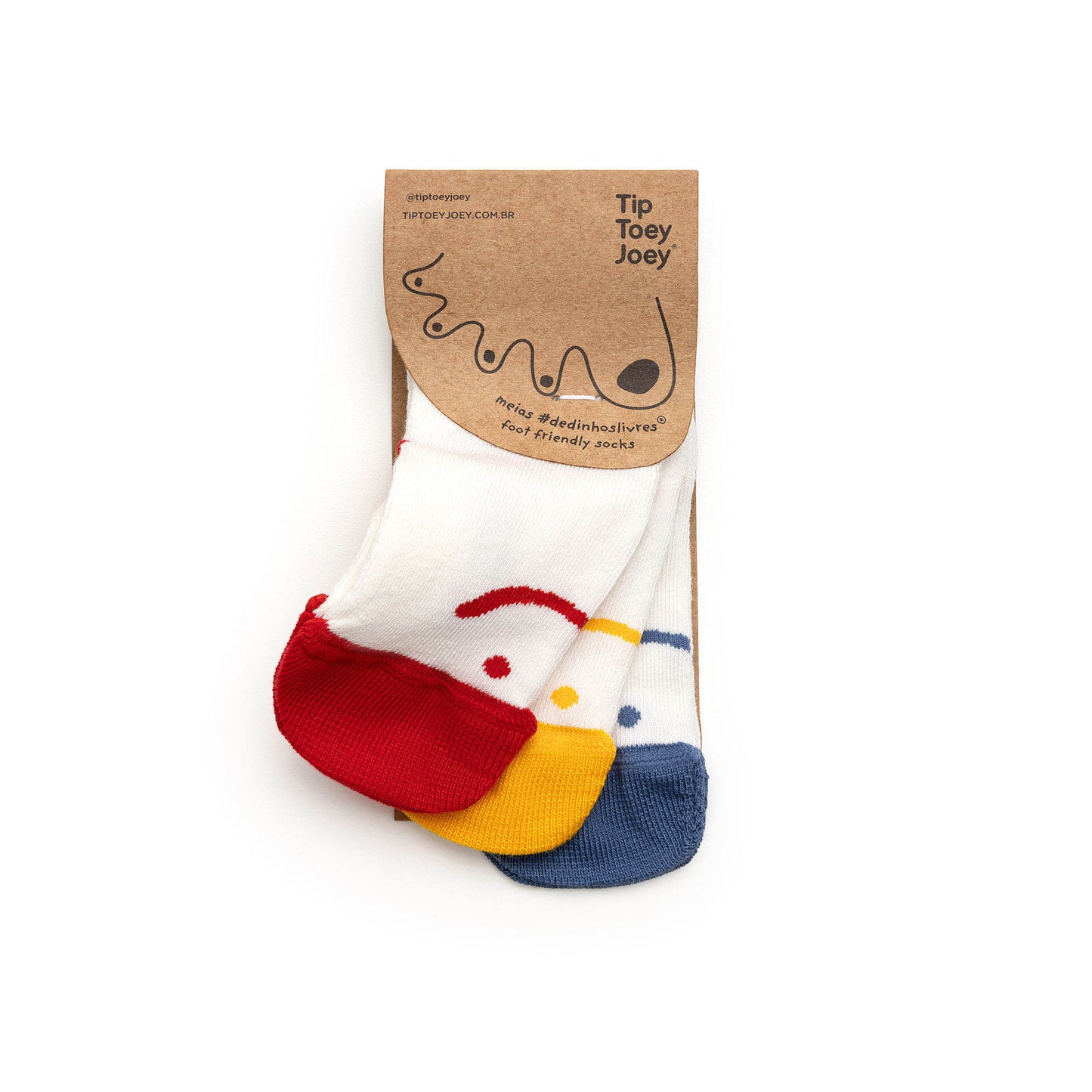 Tip Toey Joey - Kit Chaussettes Smile Rouge / Jaune / Bleu